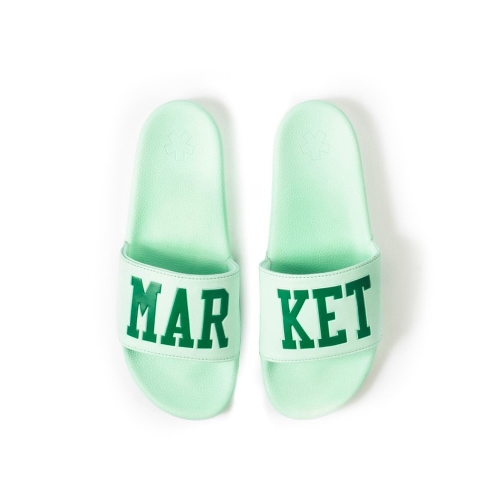 MARKET Standard Pool Lounge Casual Slide in Sage Mint Green Logo Men's Size 11